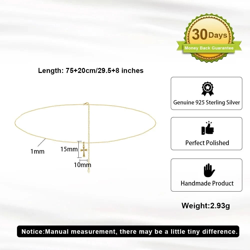 ORSA JEWELS 925 Sterling Silver Body Sexy Waist Chain Adjustable Sexy Bikini Body Belly CZ Chain for Women Summer Jewelry CW01 - M & M Global
