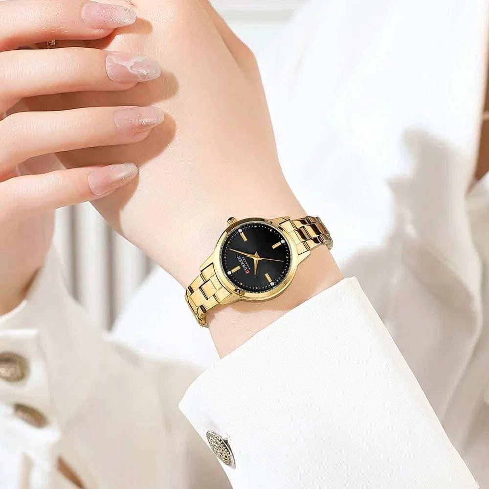 CURREN-Women's Simple Dial Wristwatch, Elegant and Charming Bracelet Quart Watches for Lady, Fashion Brand - M & M Global
