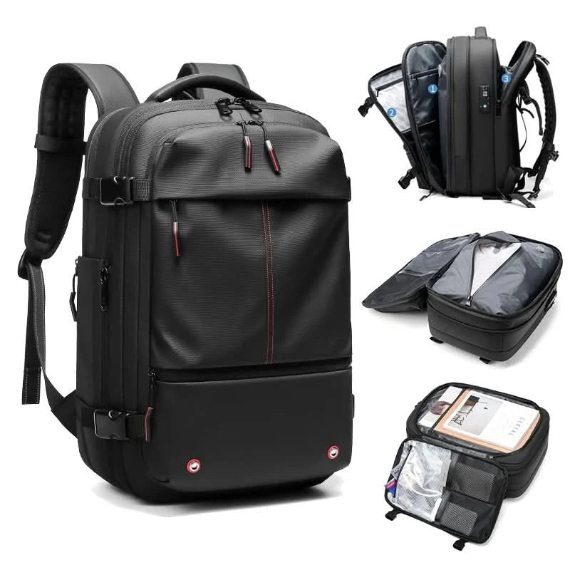 Travel Men 17 inch Laptop Backpack vacuum compression Backpack Business Large Capacity school Backpack expand outdoor backpack - M & M Global