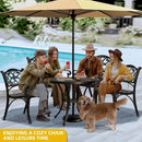 Outdoor Cast Aluminum Outdoor Chairs with Armrest, All-Weather Patio Dining Chair with Adjustable Feet for Balcony