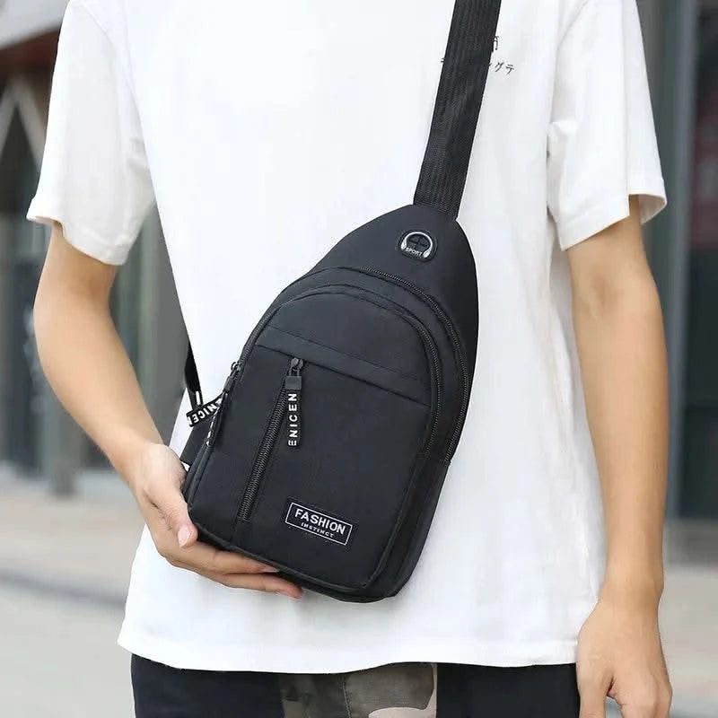 2025 New Multifunctional Chest Bag Men's Fashion Trend Oxford Cloth Shoulder Bag Korean Style Casual Waterproof Messenger Bag - M & M Global