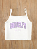 Girls Three-Piece Clothing New Breathable Summer Thin Fashion Short-Sleeved Mesh Top + Letter Printed Short Vest Suspender + Letter Printed Sports Shorts - M & M Global