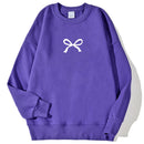 Casual Women's Sweatshirts Kawaii Bow Graphic Prints Pullover Comfortable Warm Oversize Hoodie Autumn Fleece Soft Female Clothes