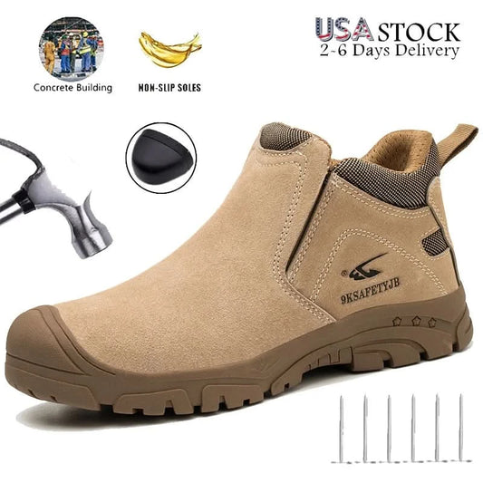 Composite Toe Safety Shoes Metatarsal Protection Anti-Puncture Work Boots Slip-Resistant Sole Anti-Hot Welders Protective Shoes