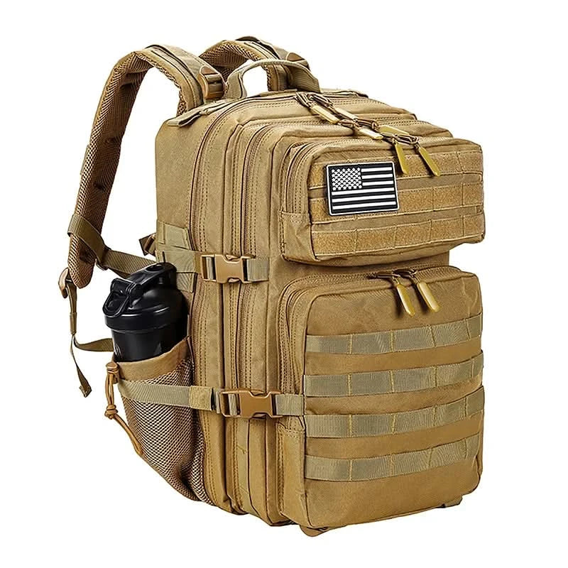 LHI 45L Tactical Backpack Waterproof Tie-Dye Sports Travel Daily Gym Rucksacks Weekend Overnight Daypack With Bottle holder - M & M Global