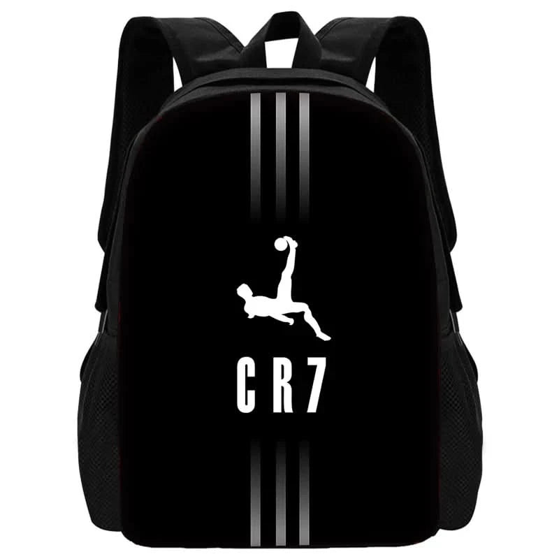 pcs set Football CR7 Star Child School Backpack with Lunch Bags Pencil Bags School Bags for R-Ronaldos Boys Girls Best Gift - M & M Global
