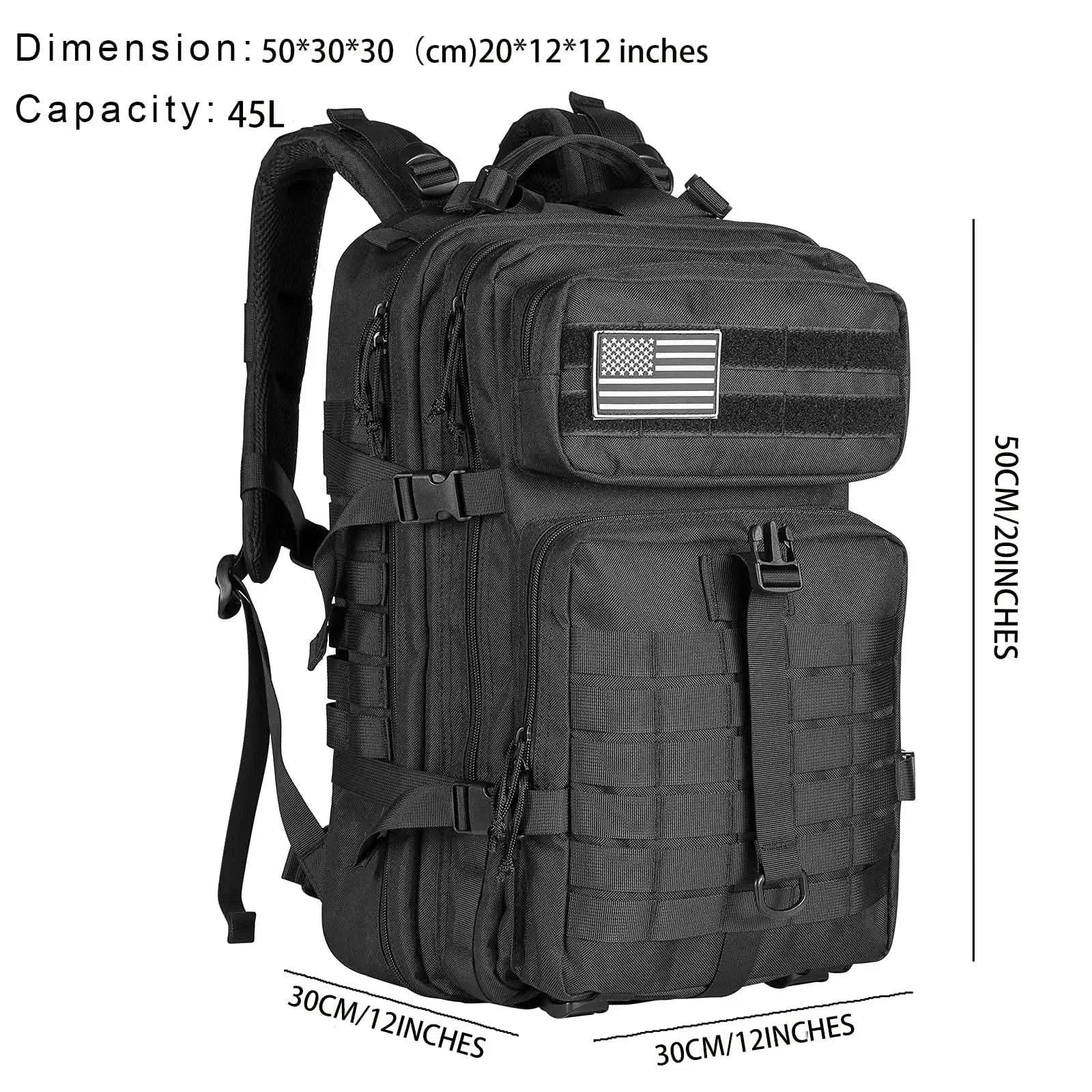 45L Man Tactical Backpacks HkingTraveling Bags Survival Outdoor 3P Assault Pack EDC Molle Pack For Trekking Hunting Bag - M & M Global