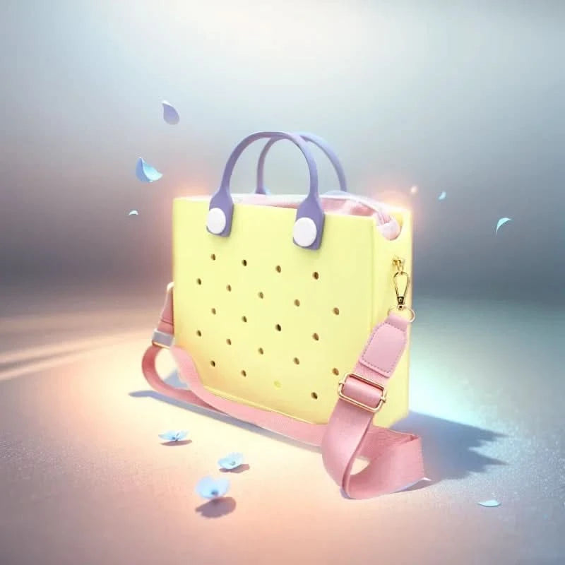 The orange guy Purple Women Fashion New EVA Punched Handbag Casual Waterproof Travel Tote Bag Fit Charms Outdoor Beach Bags - M & M Global