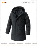 Men Long Parka Fashion Brand Casual Winter Windbreaker Jacket with Hood Coats Fashion Clothing Men All-match Thicken Warm Parkas
