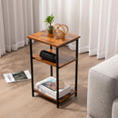 JHK 2/3-Tier End Table Side Tables with Adjustable Feet Small Nightstand Steel Frame Space-Saving for Bedroom Living Room Office