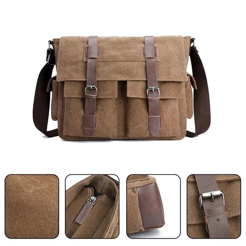 Men's Vintage Canvas Bag Men Casual Crossbody Bag For Men Messenger Bag Man Travel Shoulder Bags Bolsa Masculina High Quality - M & M Global