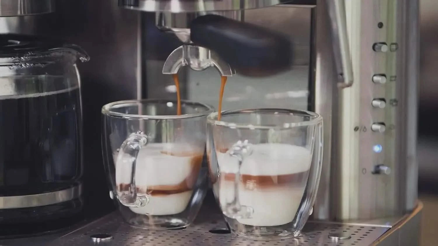 Combination Stainless Steel Espresso + Coffee Maker, 10 cups - M & M Global