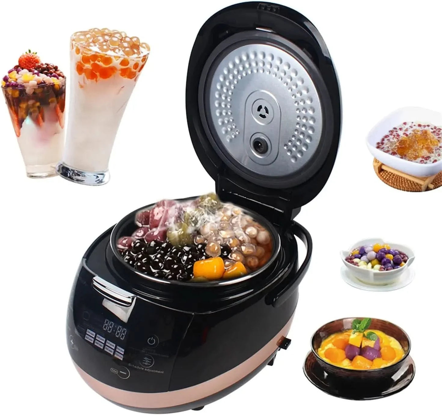 Commercial Fully Automatic Pearl Pot Black Tapioca Cooker Pearl Maker 5L, Touchscreen 110V, for Boba Tea & Bubble Tea & Milk Tea - M & M Global
