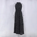 Summer Floral Print Halter Neck Dresses For Women Sleeveless Leace-up Long Dress Casual Beach Holiday Vestidos Female Clothing - M & M Global
