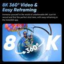 Insta360 X4 - 8K Waterproof 360 Action Camera, 4K Wide-Angle Video, Invisible Selfie Stick,  135 Min Last，Removable Lens Guards, - M & M Global