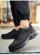 Fashionable breathable soft sole air cushion anti-smash and anti-puncture work shoes