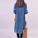 Large Size Women Dress Winter Dress Women Lady Vestidos Long Sleeve Warm Long Dress - M & M Global