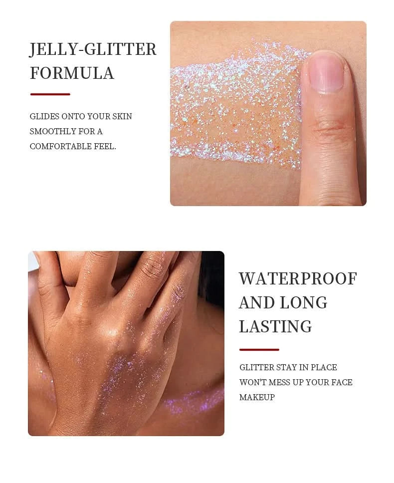 Facial&body Chameleon High Gloss Glitter Powder Long Lasting Waterproof Stage Party Glitter Eyeshadow Hair Face Body Glitter Gel - M & M Global