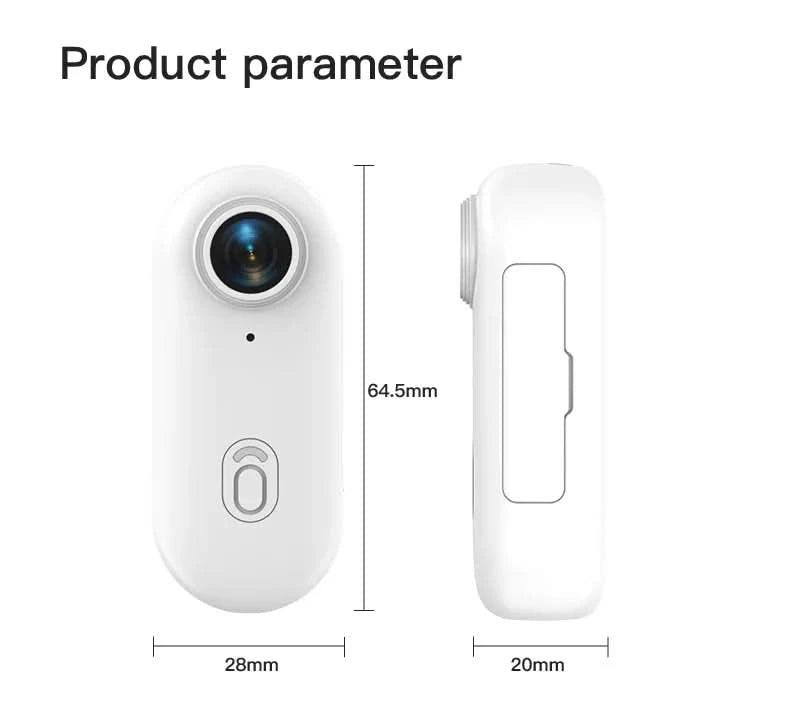 Pocket 4K Mini Camera  Magnetic Wearable Cam with Waterproof Shell WiFi Bike Camera Friendly for Casual Cycling Vlog Home Use - M & M Global