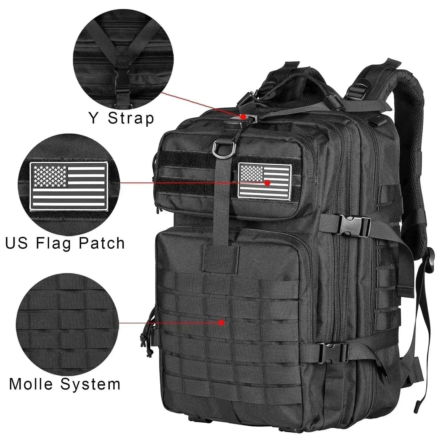 45L Man Tactical Backpacks HkingTraveling Bags Survival Outdoor 3P Assault Pack EDC Molle Pack For Trekking Hunting Bag - M & M Global