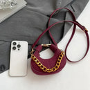 Mini Semicircle Saddle Crossbody Bag For Women Luxury Lemon Color Handbag Half Moon Bag Fashion Chain Lady Cross Body Bag - M & M Global