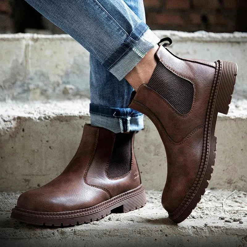 Industrial-Grade Steel Toe Boots Metatarsal Guard Triple Protection Men Work Boots Waterproof Construction Work Shoes Anti-smash