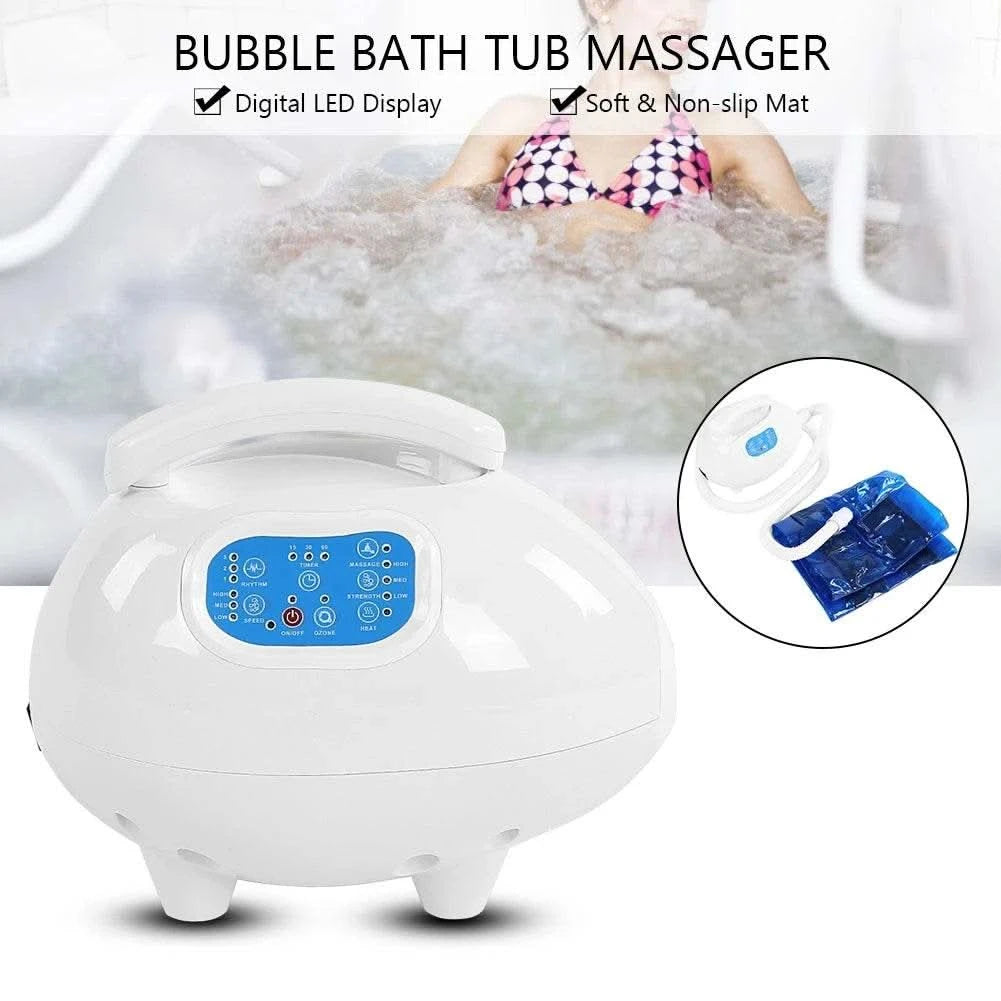 Bath Tub Mat Massager Bubble Spa Bath Tub Massager Air Bubble Bath Tub Digital LED Display Body Spa Massage Mat with Air Hose - M & M Global