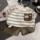 Fashion Summer Kids Baby Boys Striped Clothing Suits Short Sleeve T-Shirt+Shorts Casual Clothes Outfit Girls Clothes 2PCS/Set - M & M Global
