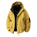 New Winter Men's Cotton Jacket Lined Graphene Design Windproof Waterproof Thermal Coat Ski Hooded Trench Windbreaker