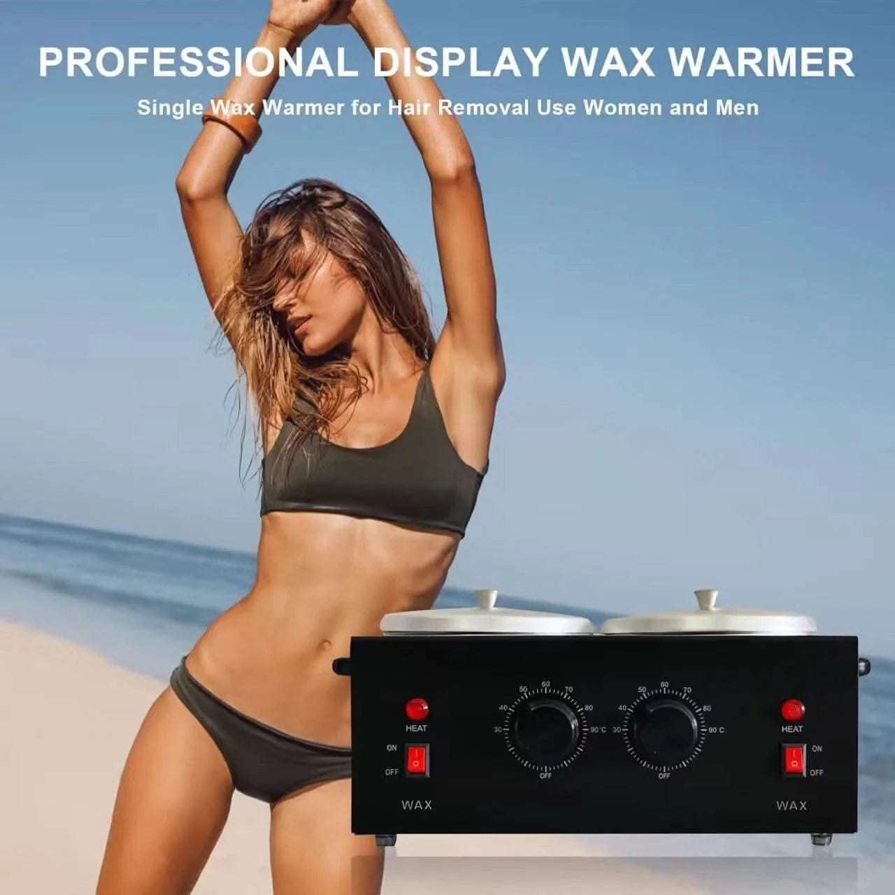 Dual Wax Pots Professional Electric Wax Heater Machine Parrafin Waxing Machine for Hair Removal Facial Skin Body SPA Salon - M & M Global