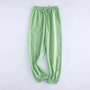 Boy Girl Breathable Bamboo-Cotton Long Pants for Children Unisex Style Elastic Waist Summer Sleepwear Kids Nightwear Trousers - M & M Global