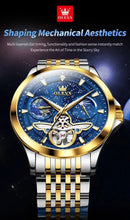 OLEVS Luxury Brand Men's Watches Luminous Waterproof Fully Automatic Mechanical Watch Starry Sky Dial Moon Phase Hollow Out - M & M Global