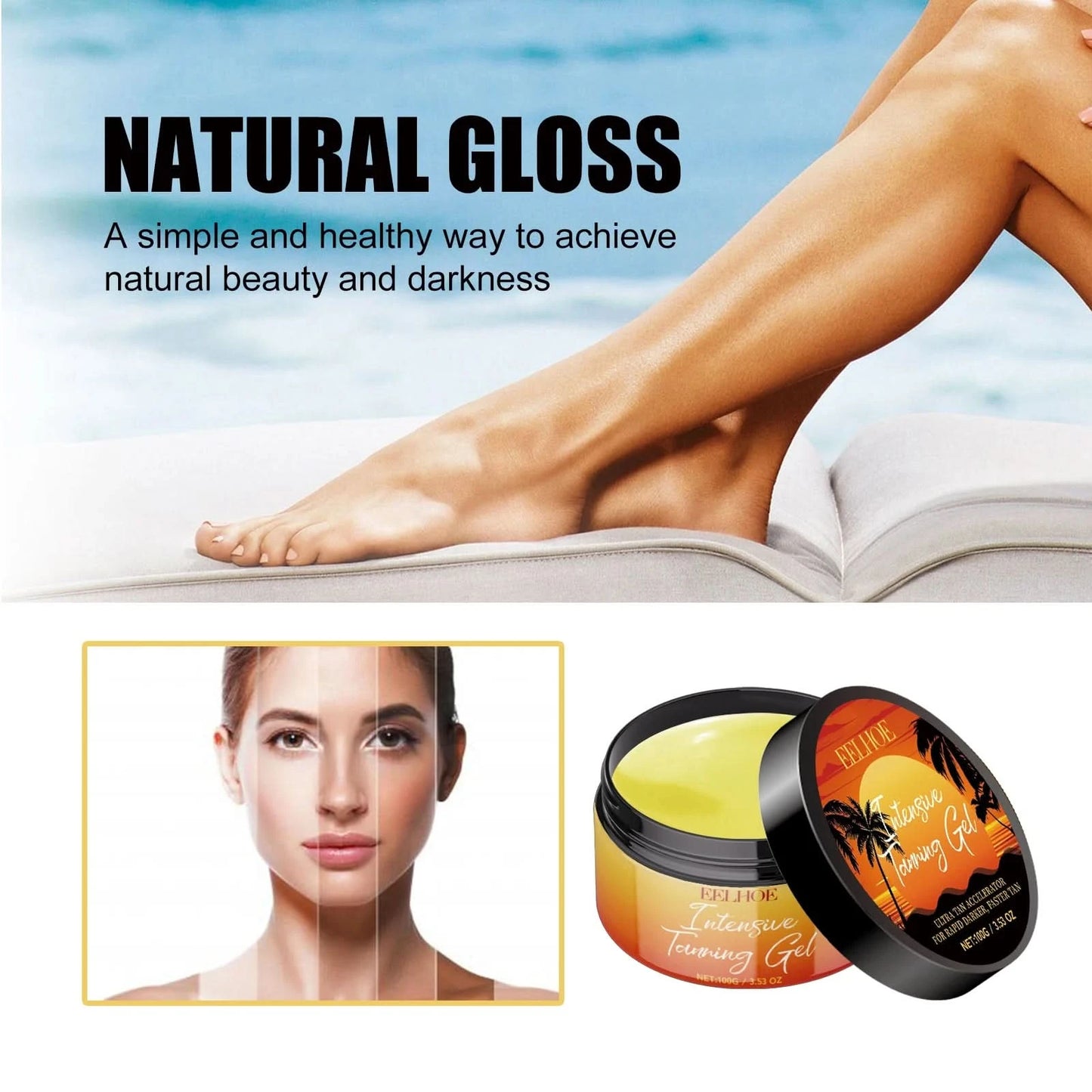 EELHOE tanning care gel for fast tanning creates natural bronzer, refreshing and moisturizing skin, and body tanning aid cream - M & M Global