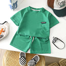 New Summer Children's Casual Set for Boys Girls Loose Short Sleeved Waffle Breathable and Comfortable Set - M & M Global