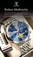 POEDAGAR Luxury Men Watch Top Original Waterproof Luminous Chronograph Man Wristwatch Stainless Steel Quartz Men's Watches Reloj - M & M Global