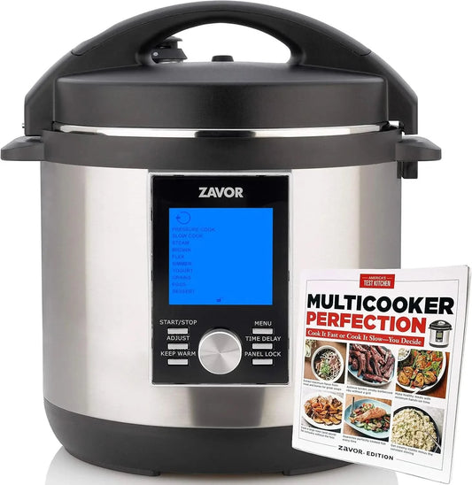 6 Quart Multi-cooker with America's Test Kitchen Multicooker Perfection Cookbook, Stainless Steel - M & M Global