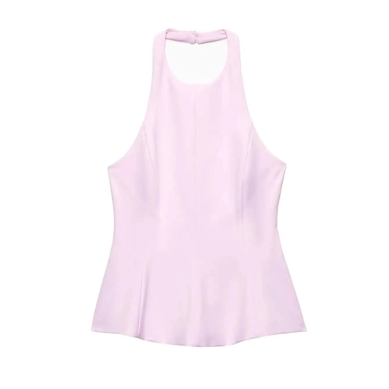TFMLN Women's Sexy Halter Vest Tops 2025 New Sleeveless Tank Tops Fashion Women Casual Summer Elegant Backless Sexy Tops Pink - M & M Global