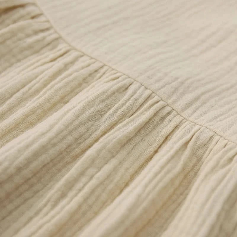 Newly 100% Cotton Gauze Dress For Women 2023 Square Collar Sleeveless Open Side Long Dress Summer Comfortable Beach Outfit - M & M Global