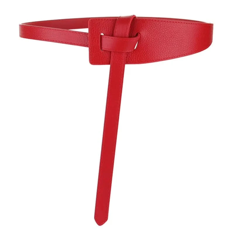 Knotted Belts for Women Belt Lady Waistband Soft Genuine Leather Suede Cowhide Waist Belt Straps Long Dress Coat Accessories - M & M Global