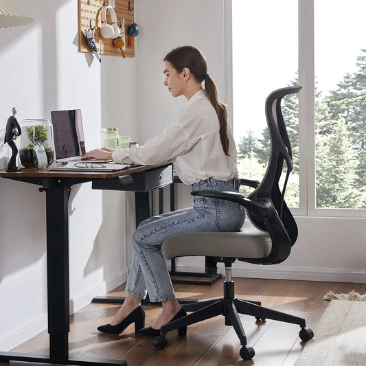 JHK Ergonomic Mesh Lumbar Support Office Desk Computer Chair High Back Swivel Rolling Gaming Chairs With Wheels And Flip-up Arms