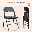JHK Leather Padded Folding Living Room Chairs 2 Pack Sturdy Metal Foldable Chair Easy to Use and Storage Outdoor for Home Office