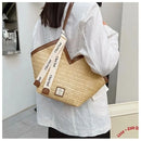Straw Beach Bag Vintage Handmade Woven Shoulder Bag Raffia circle Rattan bags Bohemian Summer Vacation Casual Bags - M & M Global