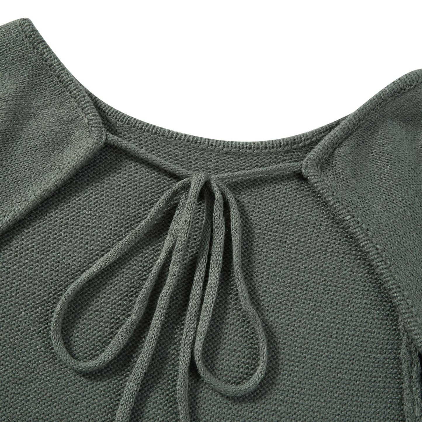 Women Ribbed Knit Ruffle Trim Long Dress Long Sleeve Bodycon  Party Cocktail Dress Flare Summer Beach Cover Up - M & M Global
