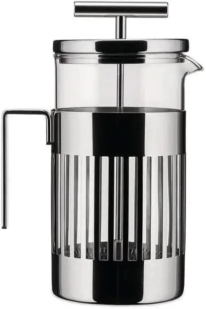 9094/8 - Design Press Filter Coffee Maker, 18/10 Stainless Steel, Mirror Polished and Glass, 8 Cups,Silver - M & M Global