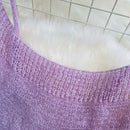 Blue/purple Summer Knit Sexy Strap Dress Women Tank Elatic Waist Bodycon Sundress Female Beach Split Backless Maxi Long Dress - M & M Global