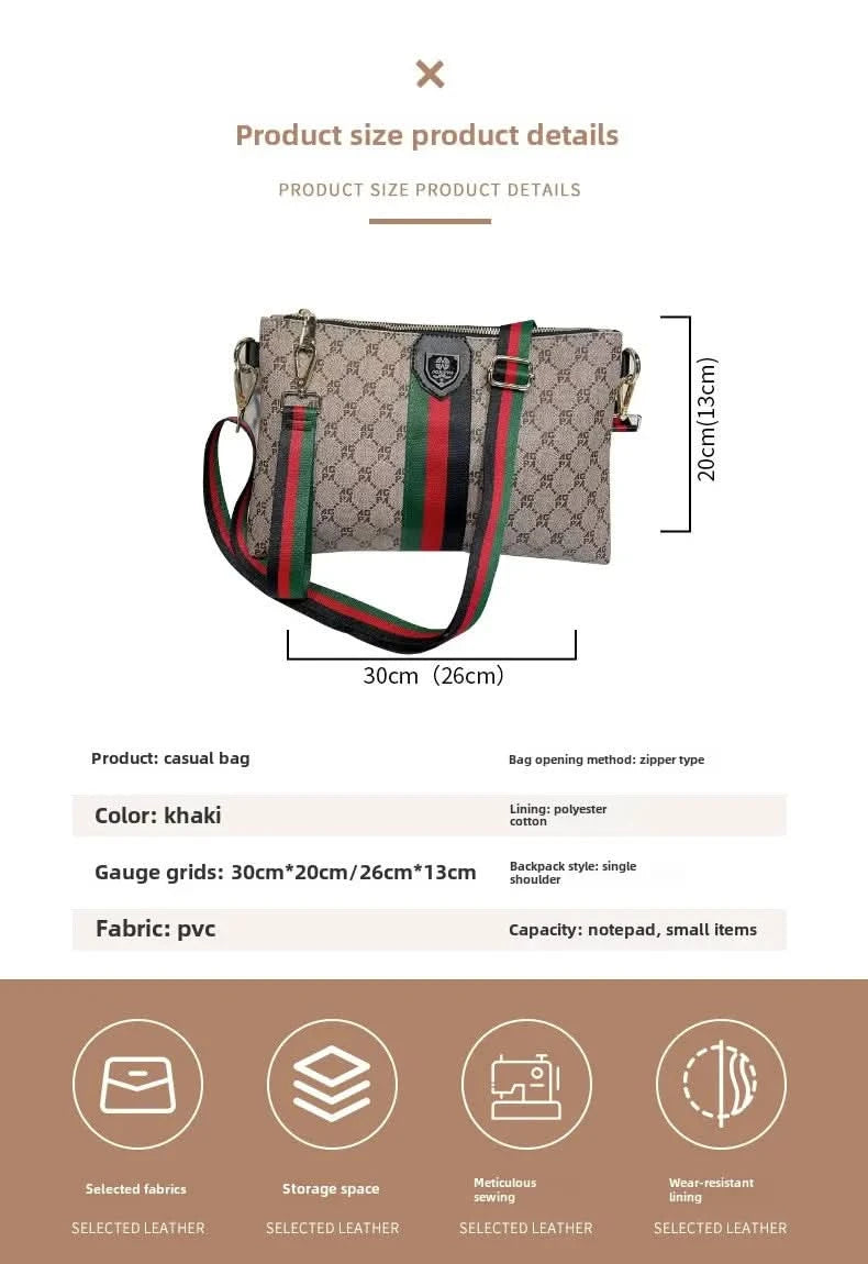 New men's and women's universal casual crossbody bag Fashion printed one-shoulder hand bag all-matching commuter bag - M & M Global