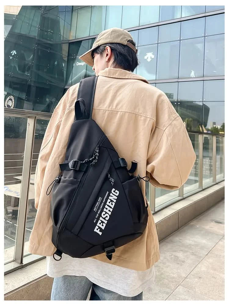 Techwear Style Outdoor Motorcycle Sport Single Shoulder Backpack Unisex Hip Hop Multifunction Chest Bag Tactical Crossbody Bag - M & M Global