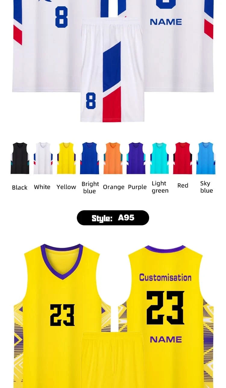 Kid Basketball Jersey Quick-drying Training Uniform Shirts Children Sportswear Kit Boys and Girls Tracksuit Sport Suit Clothes - M & M Global