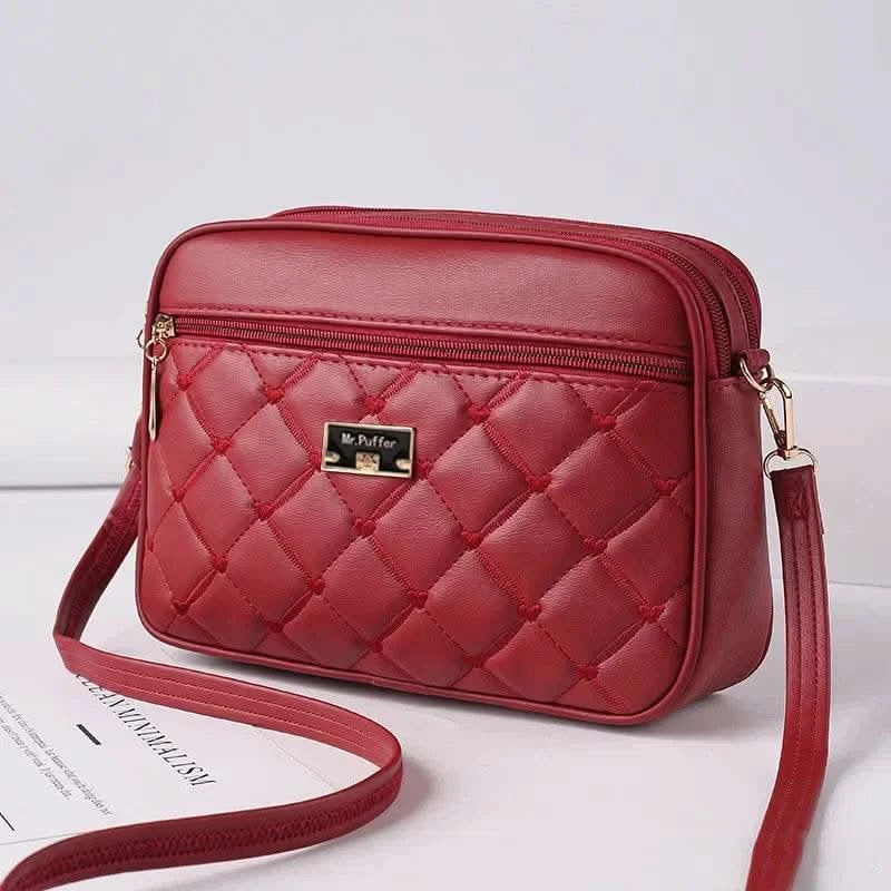 2025 Women's One Shoulder Small Square Handbag New Cross Border Foreign Trade Lingge PU Crossbody Versatile Small Messenger Bag - M & M Global