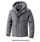 Winter New Thick Plus Size Warm Men's Fake Two-piece Trendy Cotton Jacket with Loose Zipper and Casual Cotton Jacket for Men